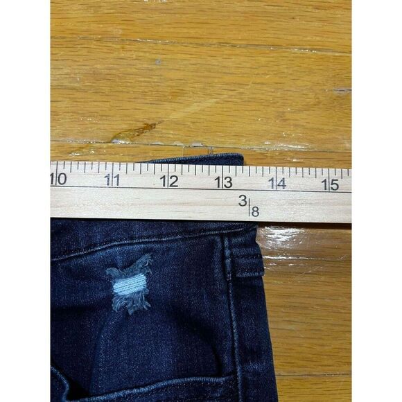 Ring Of Fire Jeans Womens 14 Slim Blue Mid Rise Distressed Denim Festival Grunge - Picture 7 of 9